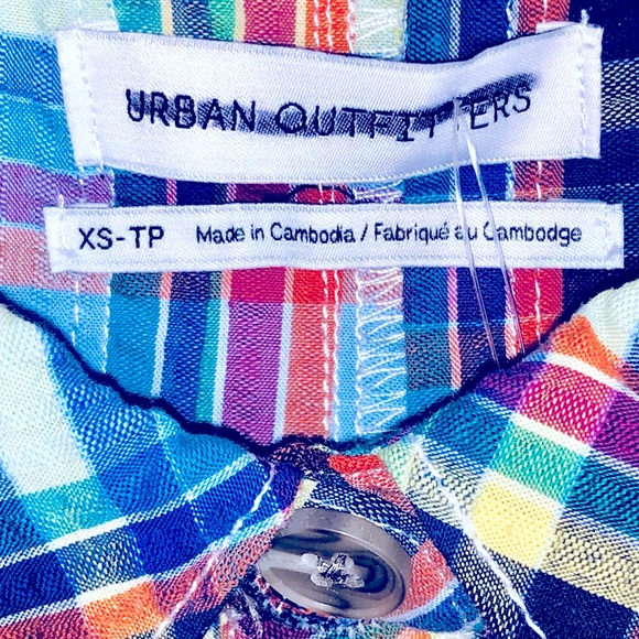 URBAN OUTFITTERS ZOEY WORKWEAR ROMPER PLAYSUIT SIZE XS PLAID MULTICOLOR … - Picture 6 of 8